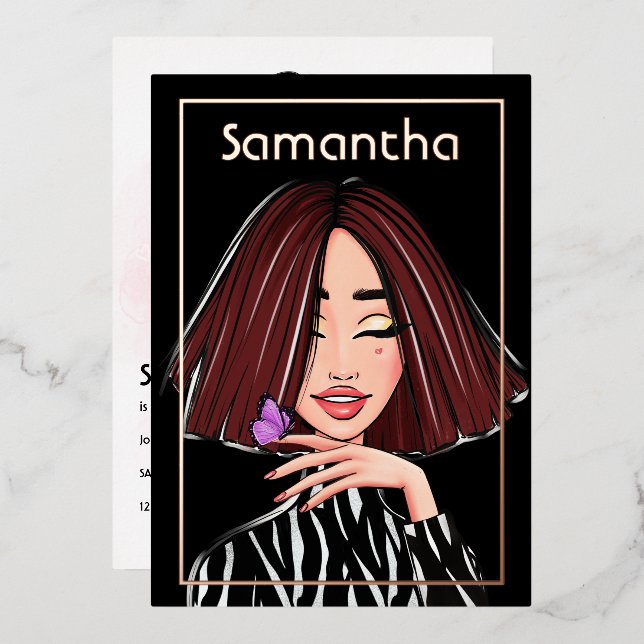 Brown Haired Girl Birthday Party (Front/Back)