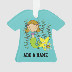 Brown Haired Mermaid Ornament