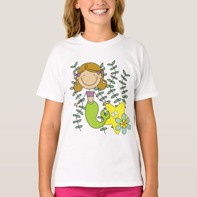 Brown Haired Mermaid T-Shirt (Front)