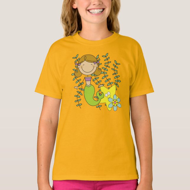 Brown Haired Mermaid T-Shirt (Front)