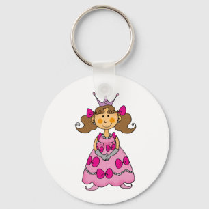 Brown haired princess key ring