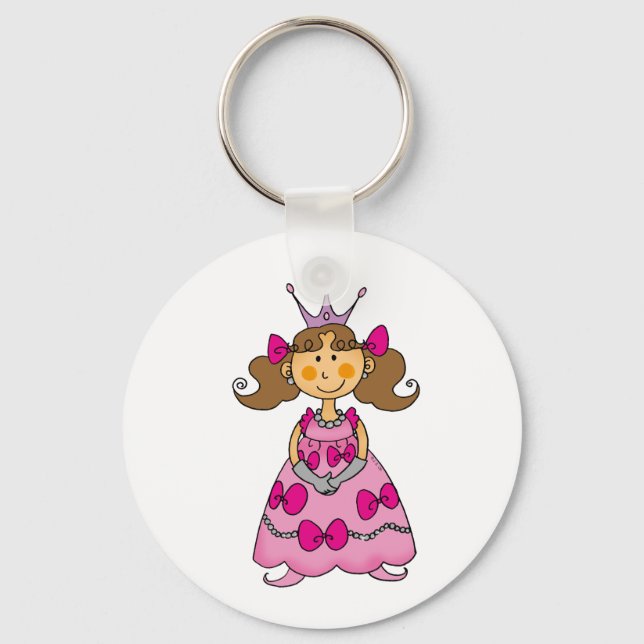 Brown haired princess key ring (Front)