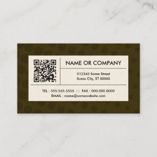 brown halftone QR code Business Card