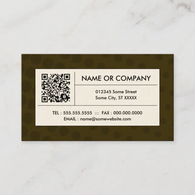 brown halftone QR code Business Card | Zazzle