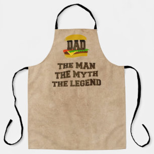 Brown Hamburger Dad The Man The Myth The Legend Apron
