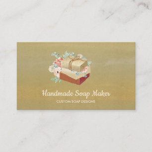 Brown Handmade Bath Bomb Soap Maker qr code Business Card