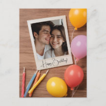 Brown Happy Birthday Personalised Poloraid