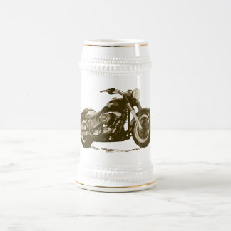 Brown Harley Motorcycle Beer Stein