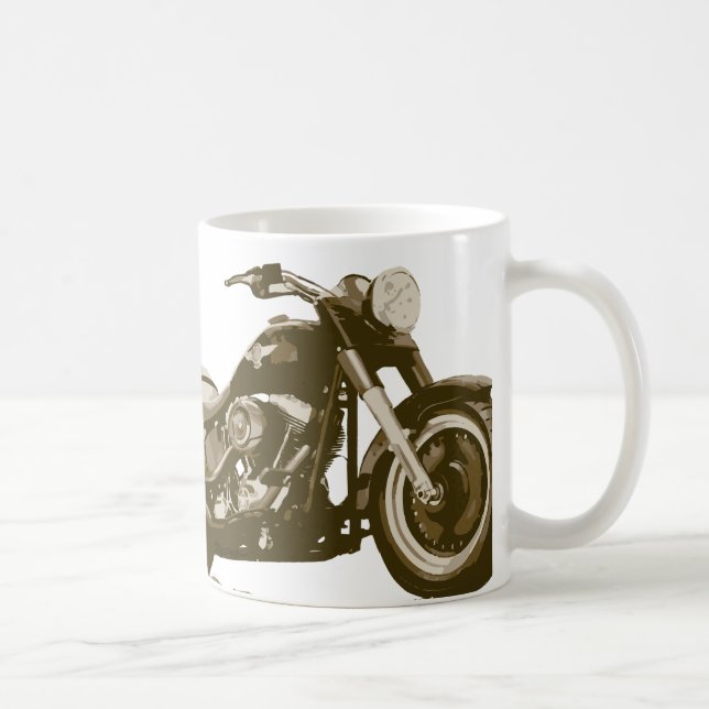 Brown Harley Motorcycle Coffee Mug (Right)
