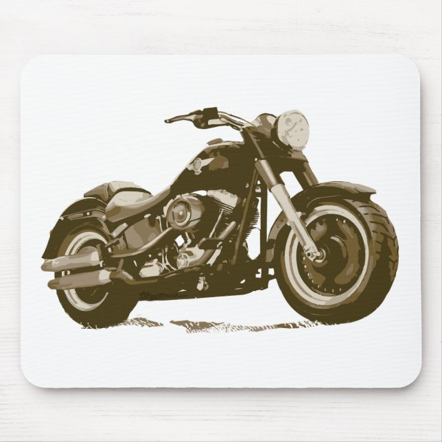 Brown Harley Motorcycle Mouse Mat (Front)
