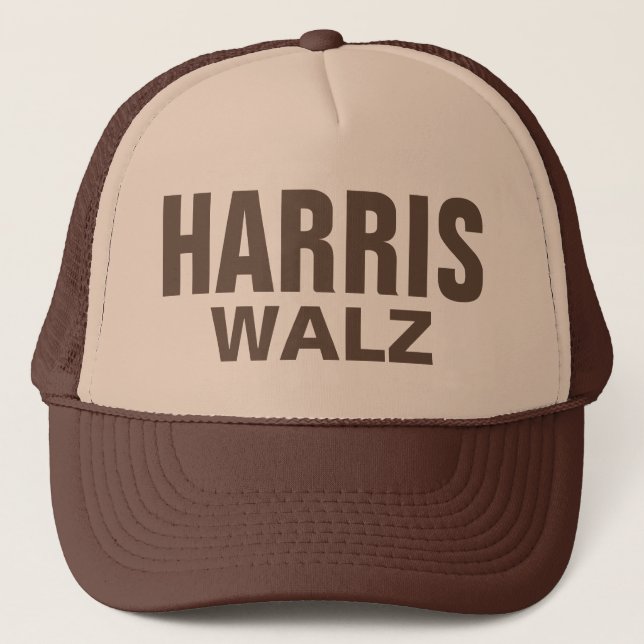Brown Harris Walz Trucker Hat (Front)