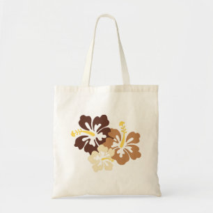 Brown Hawaiian Flowers Tote Bag
