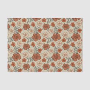 Brown Hawaiian Hibiscus Pattern Tissue Paper