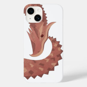Brown heart dragon on white Case-Mate iPhone 14 case