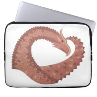 Brown heart dragon on white