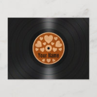 Brown Hearts Personalised Vinyl Record Album