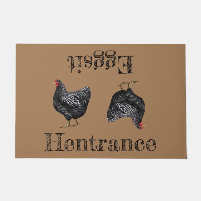 Brown Hen Door Mat Farmhouse Hentrance Eggit (Front)