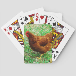 Brown Hen Playing Cards