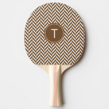 Brown Herringbone Custom Ping Pong Paddle