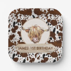 Brown Highland Cow Cow Print Birthday Party 