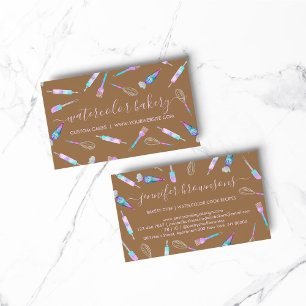 Brown Hologram Bakery Homemade Chef Patisserie Business Card