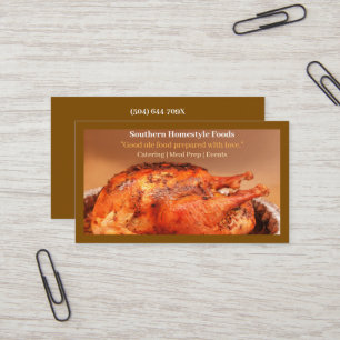 Brown  Homestyle Turkey Meat Home Cooked Foods Business Card