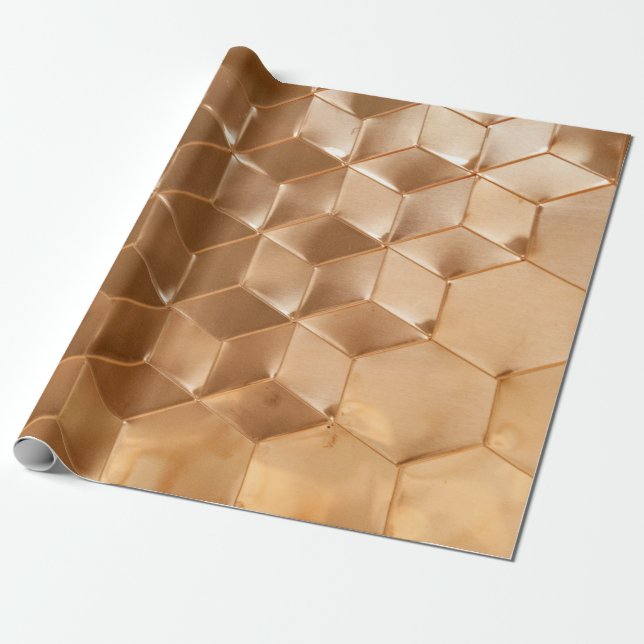 Brown honeycomb panel wrapping paper (Unrolled)