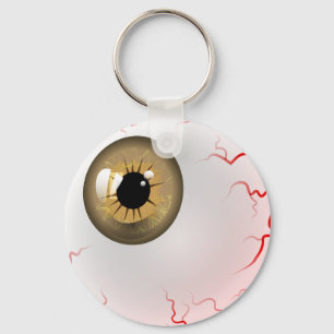Brown Horror Eyeball Key Ring