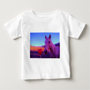 Brown Horse and Red Heart Baby T-Shirt