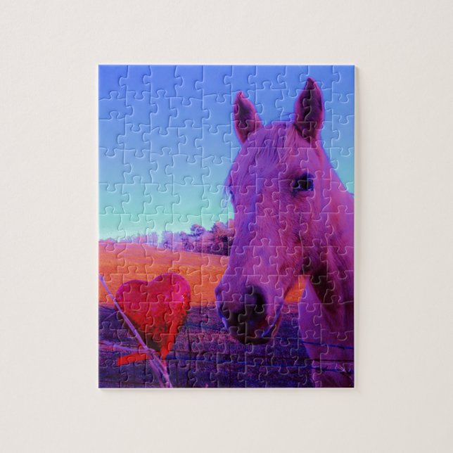Brown Horse and Red Heart Jigsaw Puzzle (Vertical)