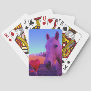 Brown Horse and Red Heart Playing Cards