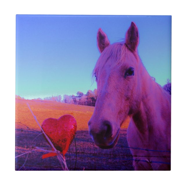 Brown Horse and Red Heart Tile (Front)