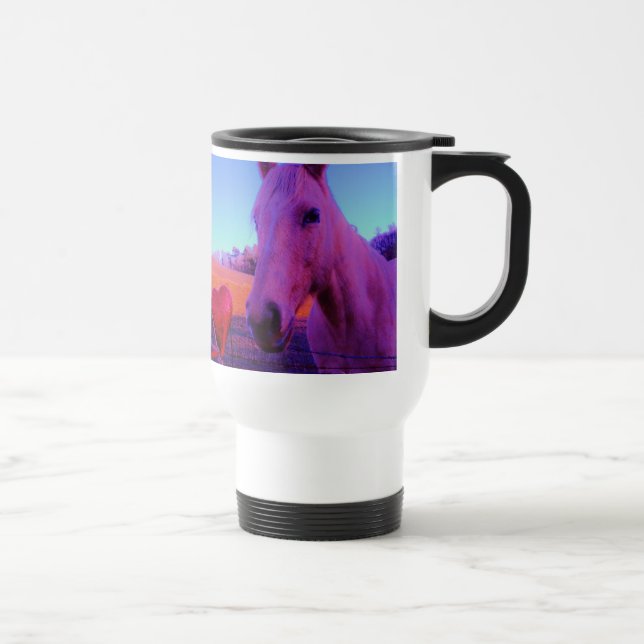 Brown Horse and Red Heart Travel Mug (Right)