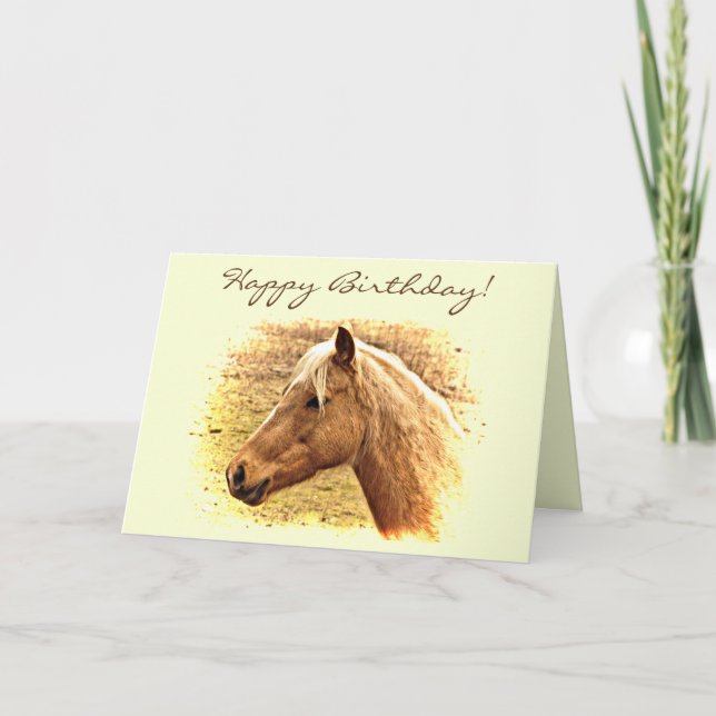Brown Horse Animal Birthday Card (Front)