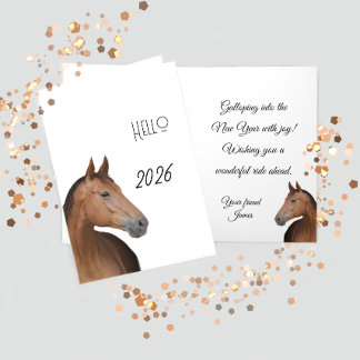 Brown horse card