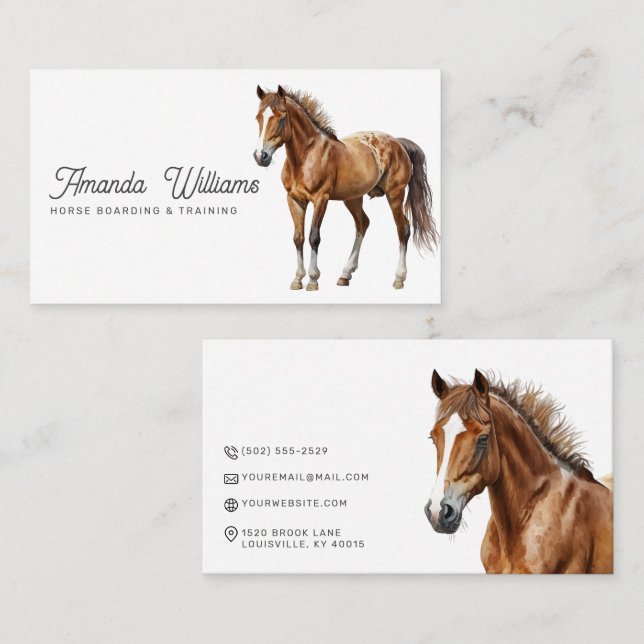 Brown Horse Equestrian Business Card (Front/Back)