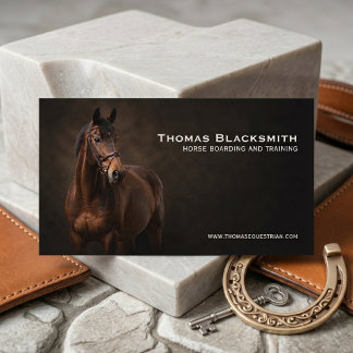 Brown Horse Equestrian Personalised  Business Card
