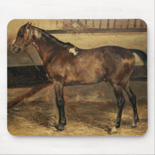 Brown Horse in the Stable Stalls Mouse Mat