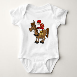Brown Horse Jockey Baby Bodysuit