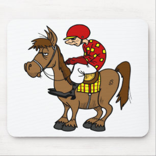 Brown Horse Jockey Mouse Mat