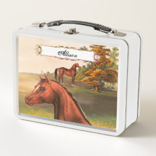 Brown Horse Metal Lunch Box