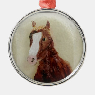 Brown Horse Metal Tree Decoration