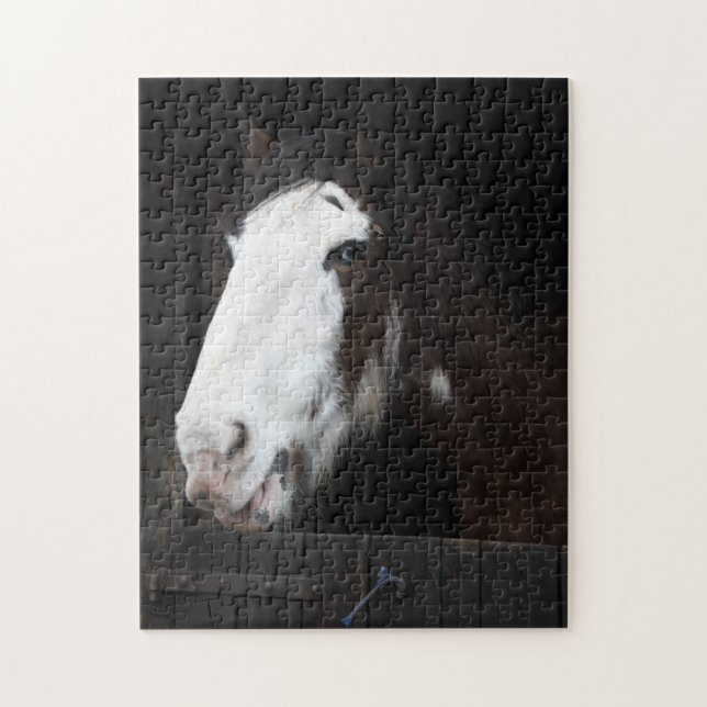 Brown Horse on Farm Just a Girl who Loves Horses Jigsaw Puzzle (Vertical)