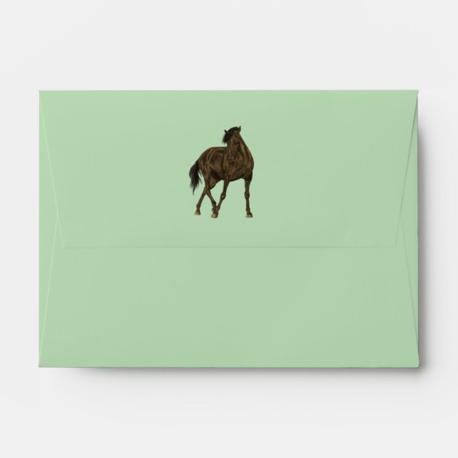Brown Horse Pastel Envelope (Back (Top Flap))