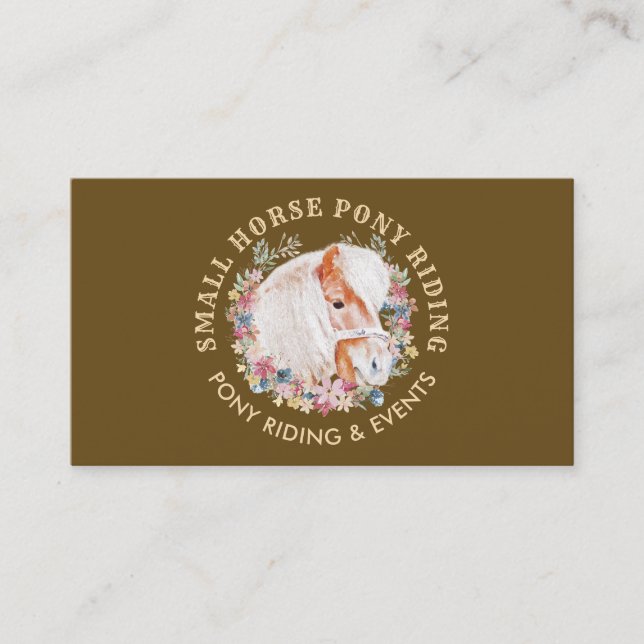 Brown Horse Pony Ride Walk Breed Farm Business Card (Front)