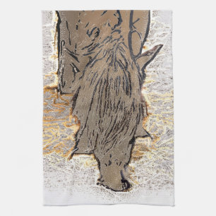 BROWN HORSE  TEA TOWEL