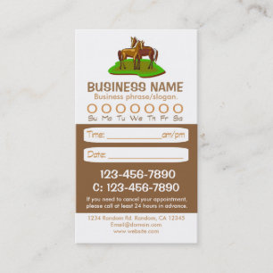 Brown horse veterinarian appointment cards