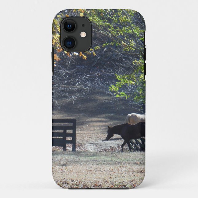 Brown Horse walking through Fence Case-Mate iPhone Case (Back)