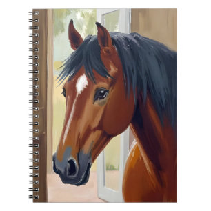 Brown Horse Watercolor Animal Country Barn Notebook