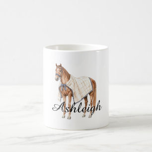 Brown Horse with Blanket Coffee Mug